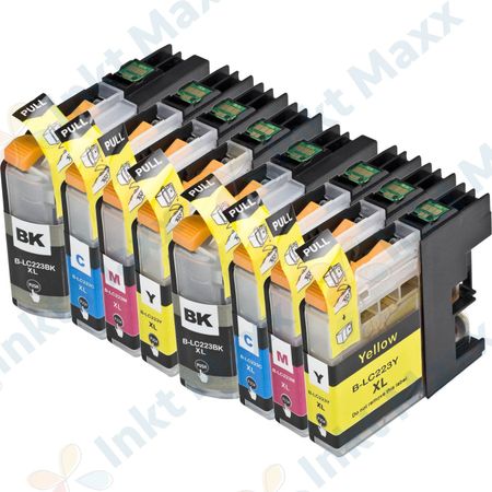 8 stuks Brother LC223 (LC221) inktcartridges hoge capaciteit (Inkt Maxx Huismerk)